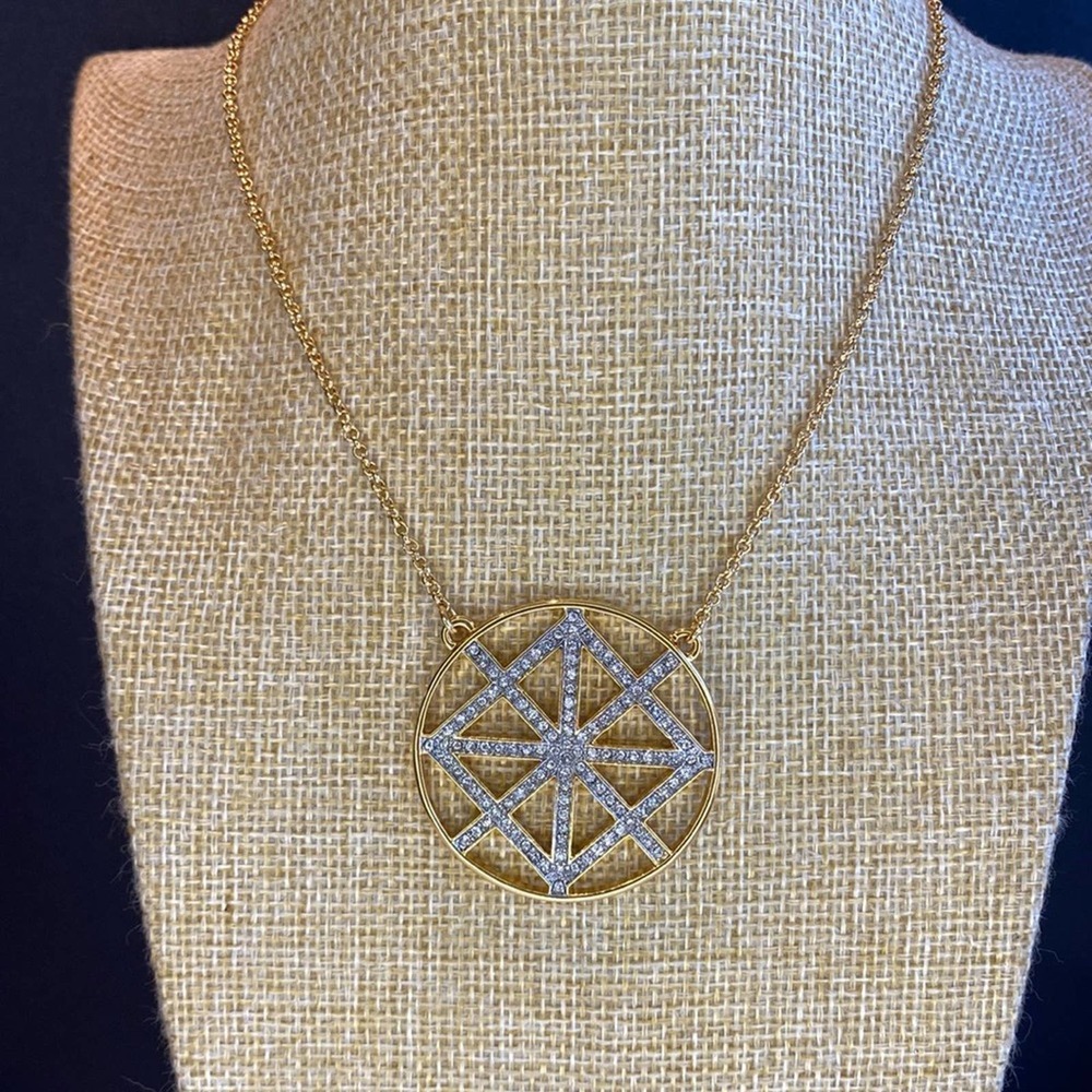 Juicy Couture Gold & Rhinestone Pendant Necklace